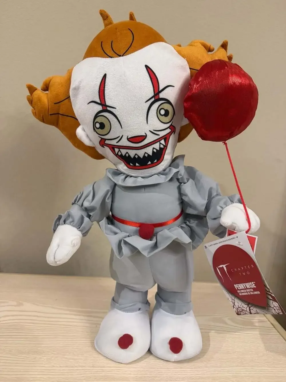 It Chapter Two Pennywise Halloween Greeter Plush Doll with Red Balloon